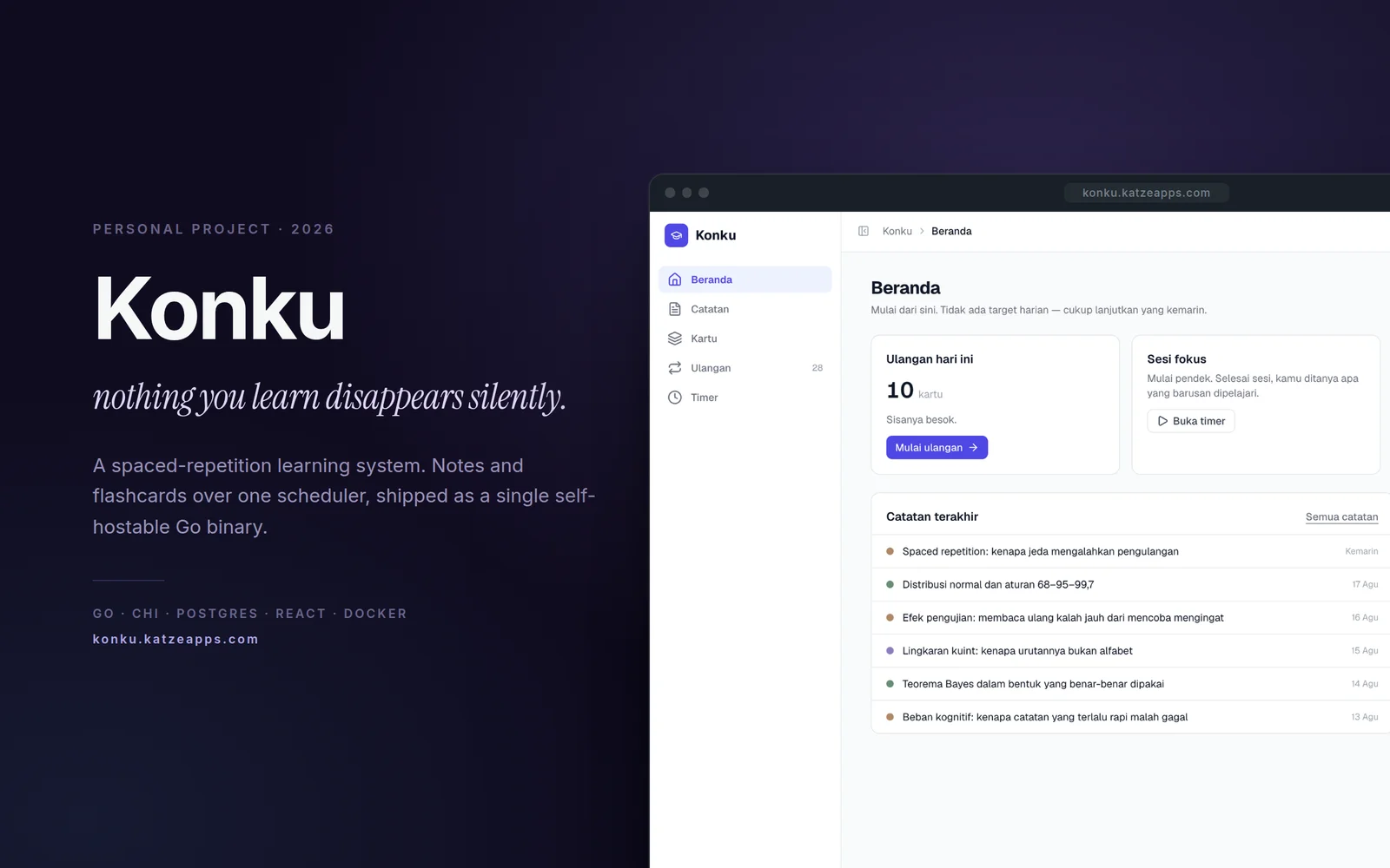 Konku — nothing you learn disappears silently
